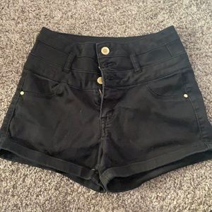 Black jean shorts